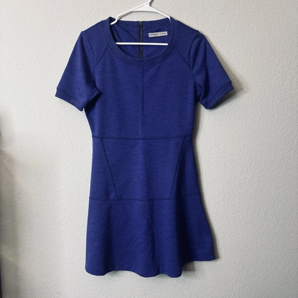 Athleta En Route Fit And Flare Dress Blue/Purple Size Small Women's